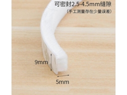 Lurelia Escova Vedante Autoadesiva Para Portas E Janelas Polipropileno Pele Sintética 9x5 Mm 10 M 95mm Branco Externo Impermeável