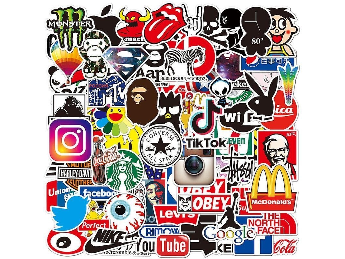 Pacote De 100 Adesivos De Vinil Para Notebook, Moto, Skate, Garrafa De Água, Mala, Snowboard