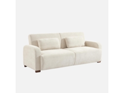 Sofá-cama Conversível Em Tecido, 3 Lugares, Branco Sujo