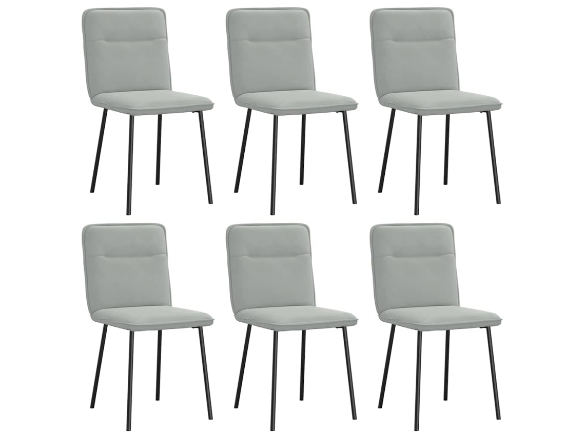Cadeiras de Jantar 6 Pcs Veludo Cinzento claro MAISON EXCLUSIVE