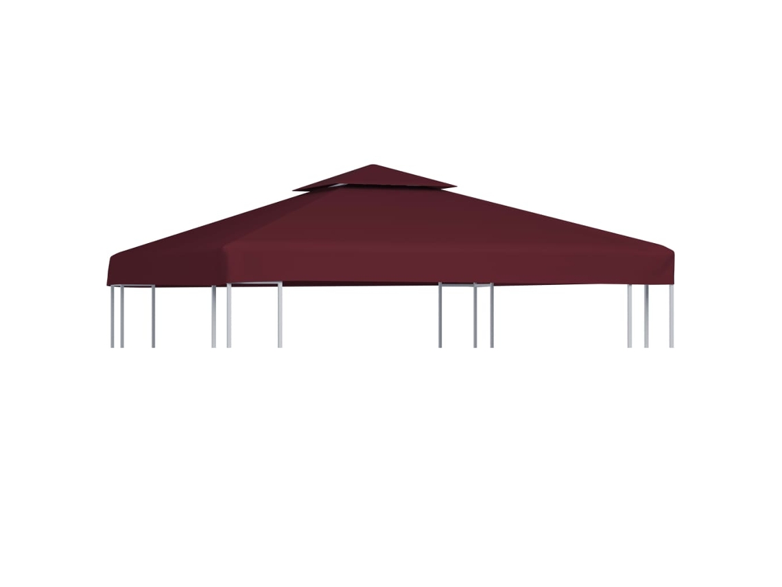 Vidaxl Cobertura Gazebo C/ 2 Camadas 310 G/m² 3x3 M Bordô