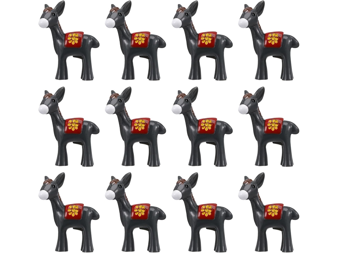 Conjunto 30 Miniaturas Burros Resina 3 Decoração Jardim Fadas Ornamento Animais Miniatura Micro Paisagens GOKOCO