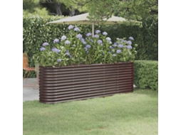 Vidaxl Canteiro Elevado Jardim 224x40x68cm Aço Galvanizado Castanho