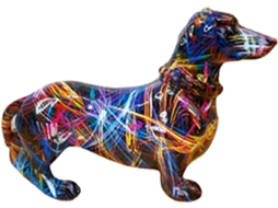 Escultura Artística Genérica de um Cachorro, Estatueta de Cachorro em Resina, Estátua Decorativa de Cachorro, para CHABERLU