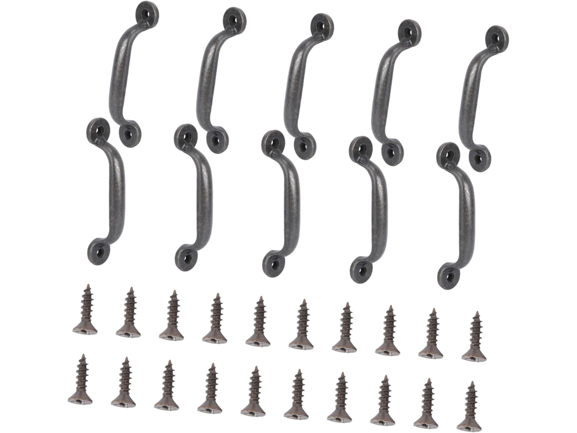 Gatuida 10 Peças Puxador De Porta Retrô, Puxador Plano Para Armário, Parafusos Incluídos Para Gaveta De Móveis Cozinha