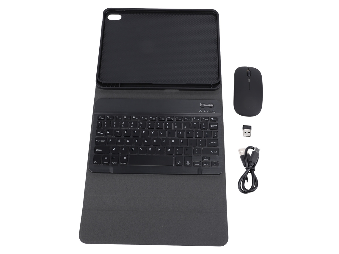 2026zentro-capa Com Teclado Sem Fio E Mouse Para Tablet 10ª Geração 10.9 Polegadas 2022 Com Luzes Rgb Coloridas Preto