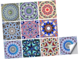Conjunto De 10 Adesivos De Parede Decorativos À Prova D'água Com Mandalas.