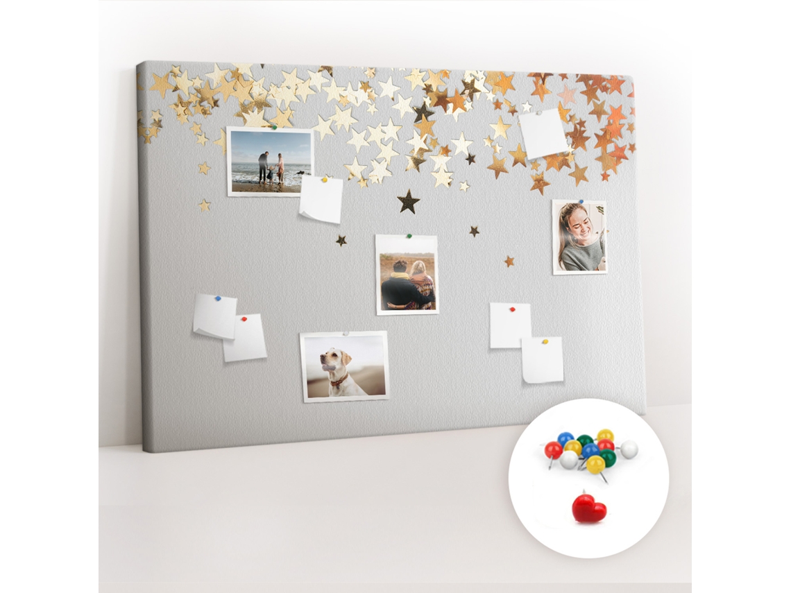 Painel De Cortiça Para Parede Estrelas Para A Sala De Estar Espelharte (120x80 Cm)