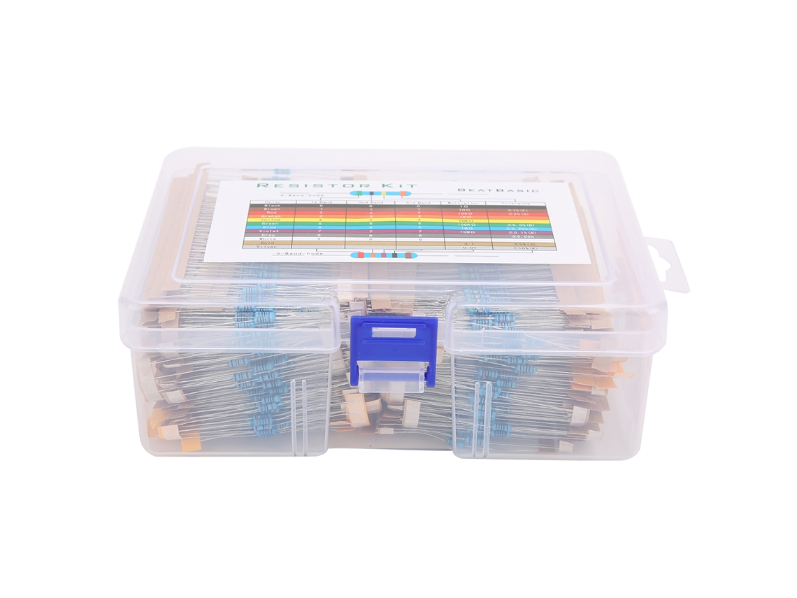 Conjunto de 2600 Resistências de Filme Metálico 1/4w 1rω 3mω Componentes Eletrônicos