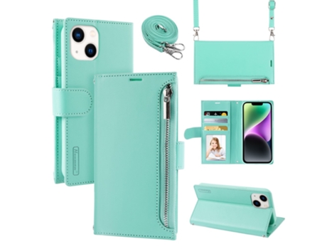 Capa Pega Para Iphone 14 Plus Hanman Pele Sintética Verde
