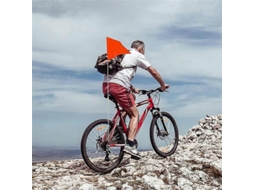 Bandeira de Bicicleta Nova Line refletiva, com polo e suporte, vermelha ou rosa