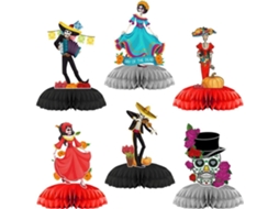 Lotte De 6 Decorações de Mesa Dia de Los Muertos, Centros de Mesa Em Nest de Para Halloween,