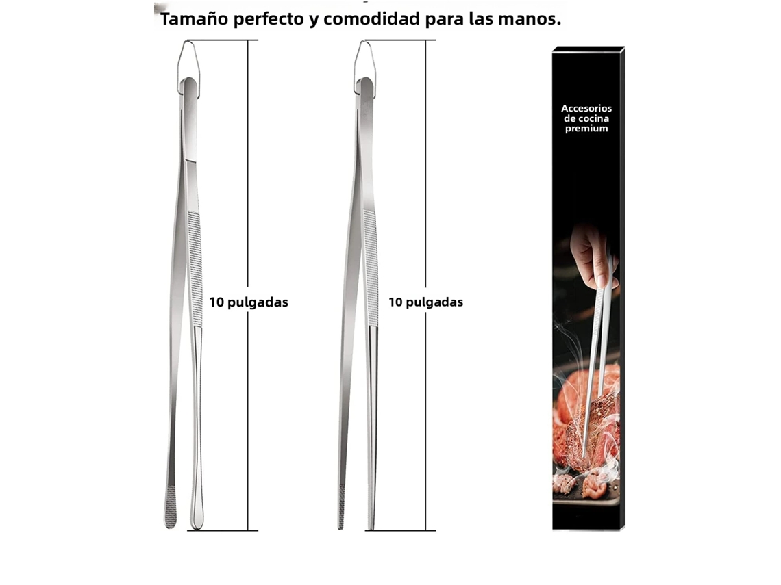 Conjunto De 2 Tacos De Tênis De Cozinha Em Aço Inoxidável Resistente Ao Calor (25 Cm) - Utensílios De Chef