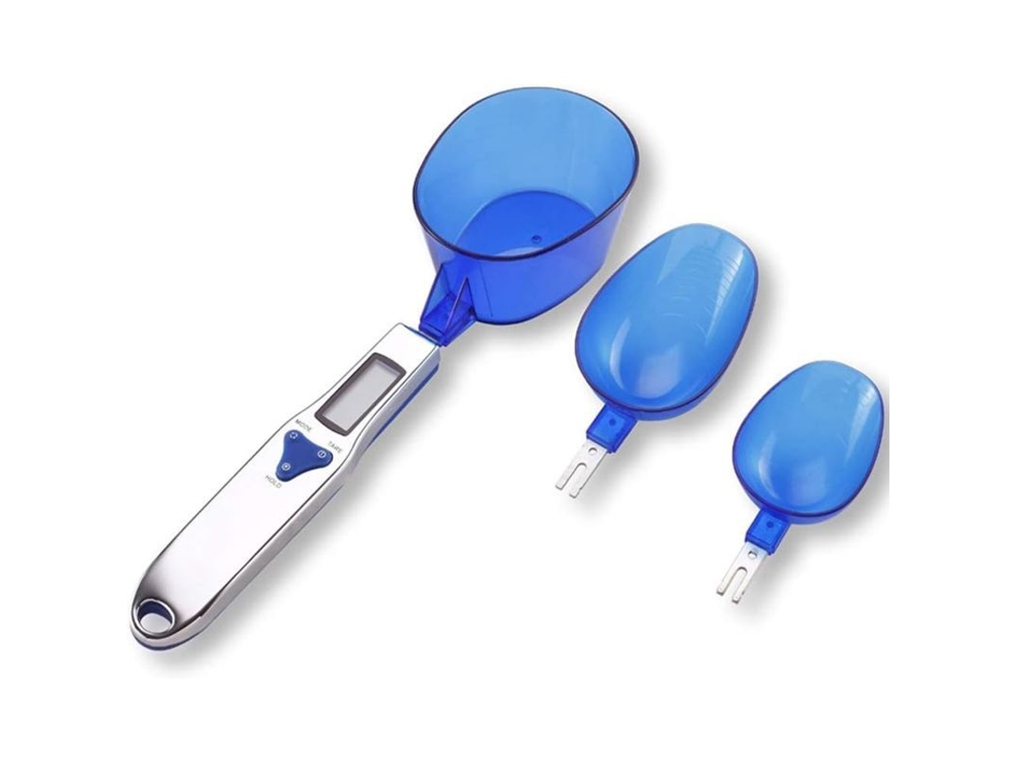 Balanza De Cocina Digital Com 3 Colheres Medidoras, Precisão 0,1g, 500g, Lcd, Portátil