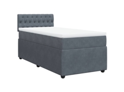 Cama com Molas/colchão 90x190 Cm Veludo Cinza escuro MAISON EXCLUSIVE