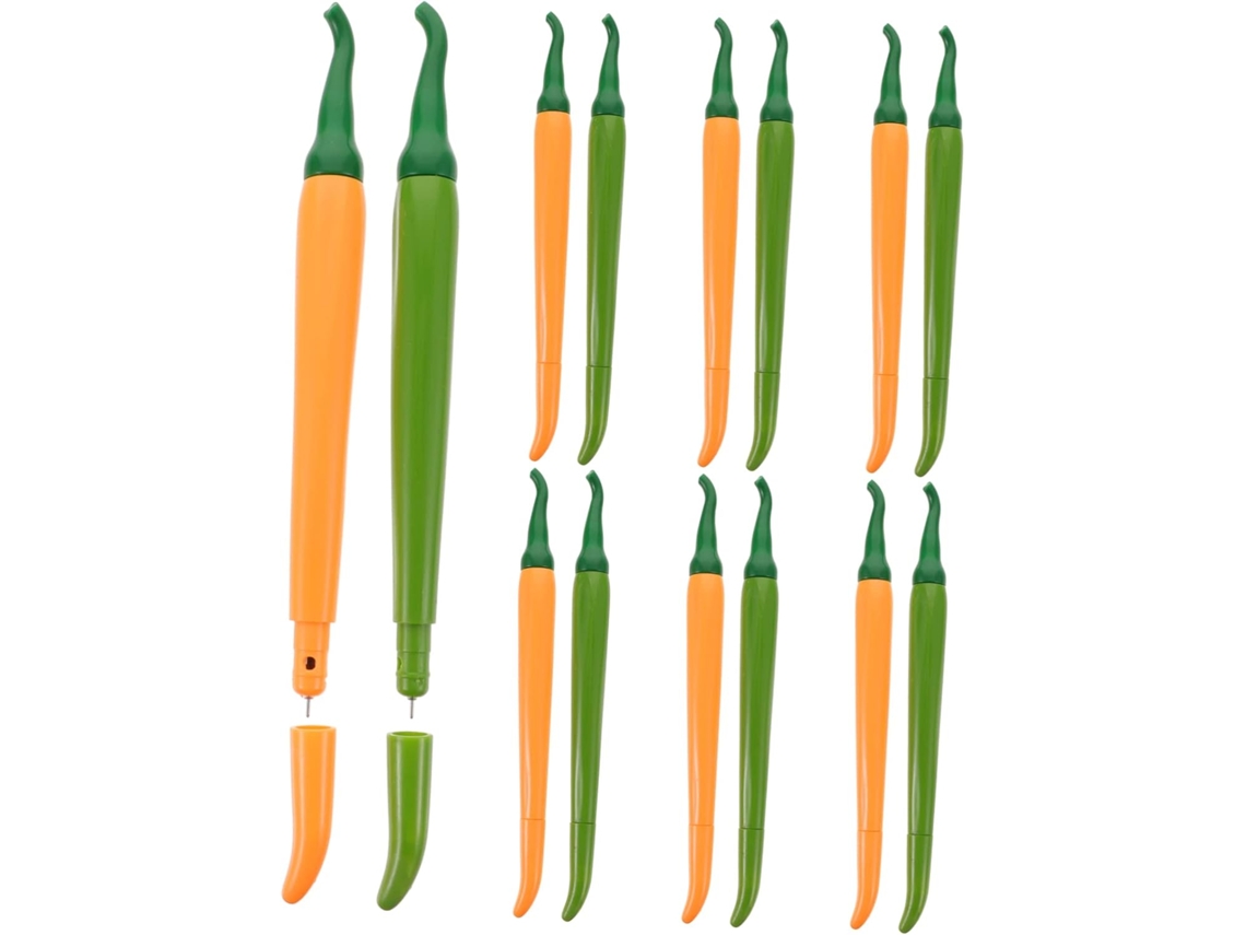 Conjunto De 14 Canetas Em Gel Com Desenhos Criativos Pimentas E