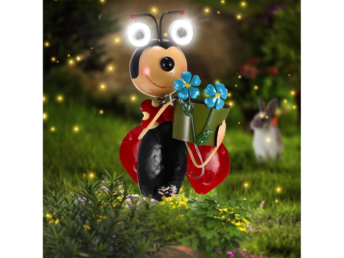 Luz Solar Ladybug À Prova Dágua Led Para Gramado, Varanda, Luz Noturna Zeuxo