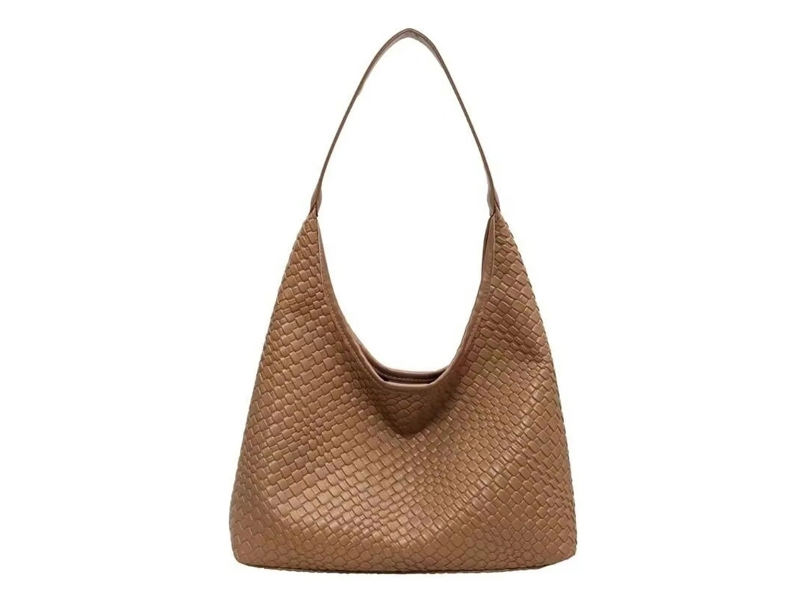 Lurelia Bolsa De Ombro Feminina Em Palha Grande Capacidade Fecho De Correr Design Moderno Para Praia E Viagem
