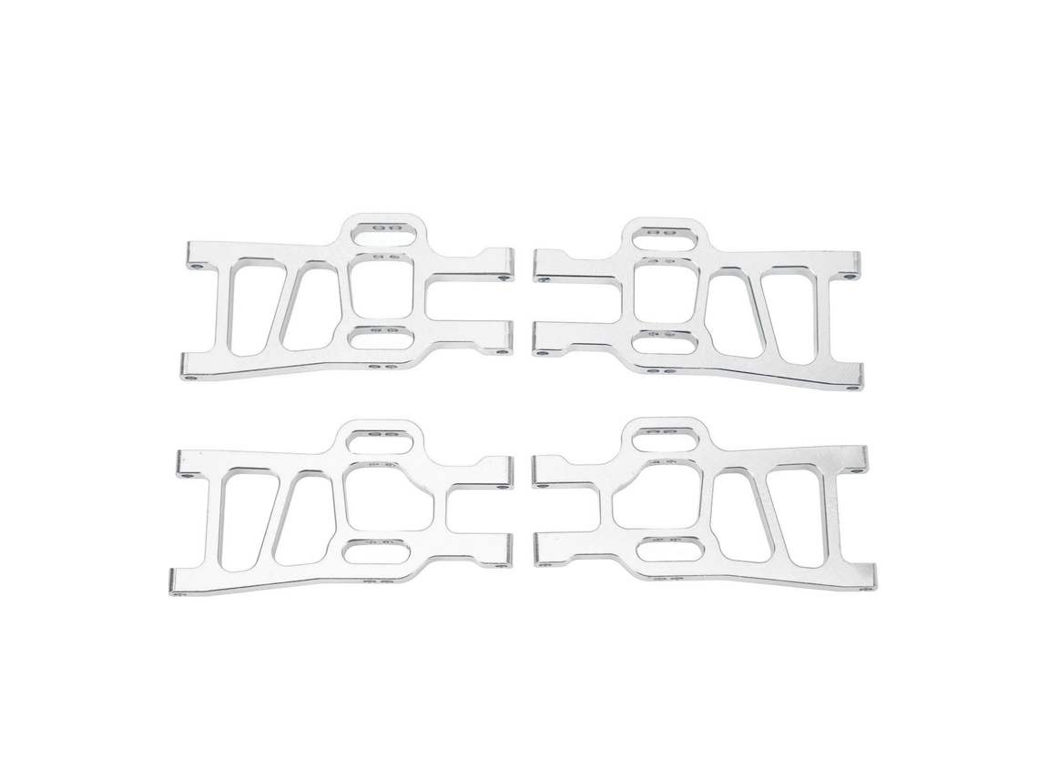 Kit De Braços De Suspensão Dianteiro E Traseiro Em Alumínio Para Hsp Racing 94111 Carro Rc 1/10 Peças De Upgrade Prata 4 Pcs