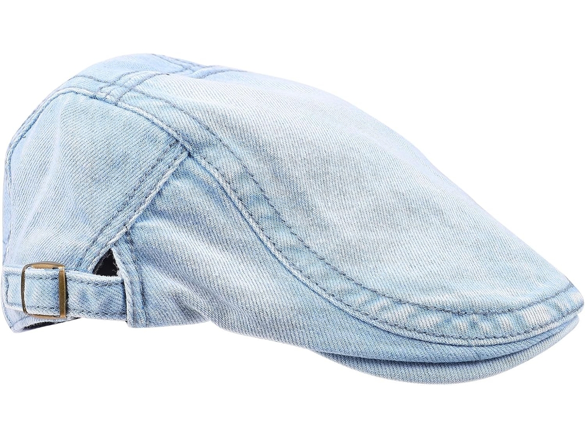Boina Masculina Vintage Leve E Resistente Em Denim, Estilo Britânico.