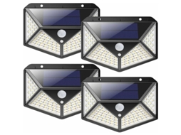 Luzes Solares Solares Ultra Brilhantes, 100 Luzes De Segurança Solares Led Com Três Modos De Trabalho Para Segurança Ao Ar Livre Aprimorada
