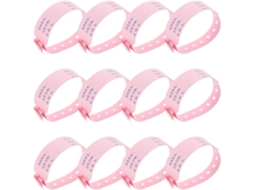 Pulseiras de identificação hospitalar Supvox para recém-nascidos, pacote com 100 unidades, pulseiras médicas ajustáveis em PVC rosa.