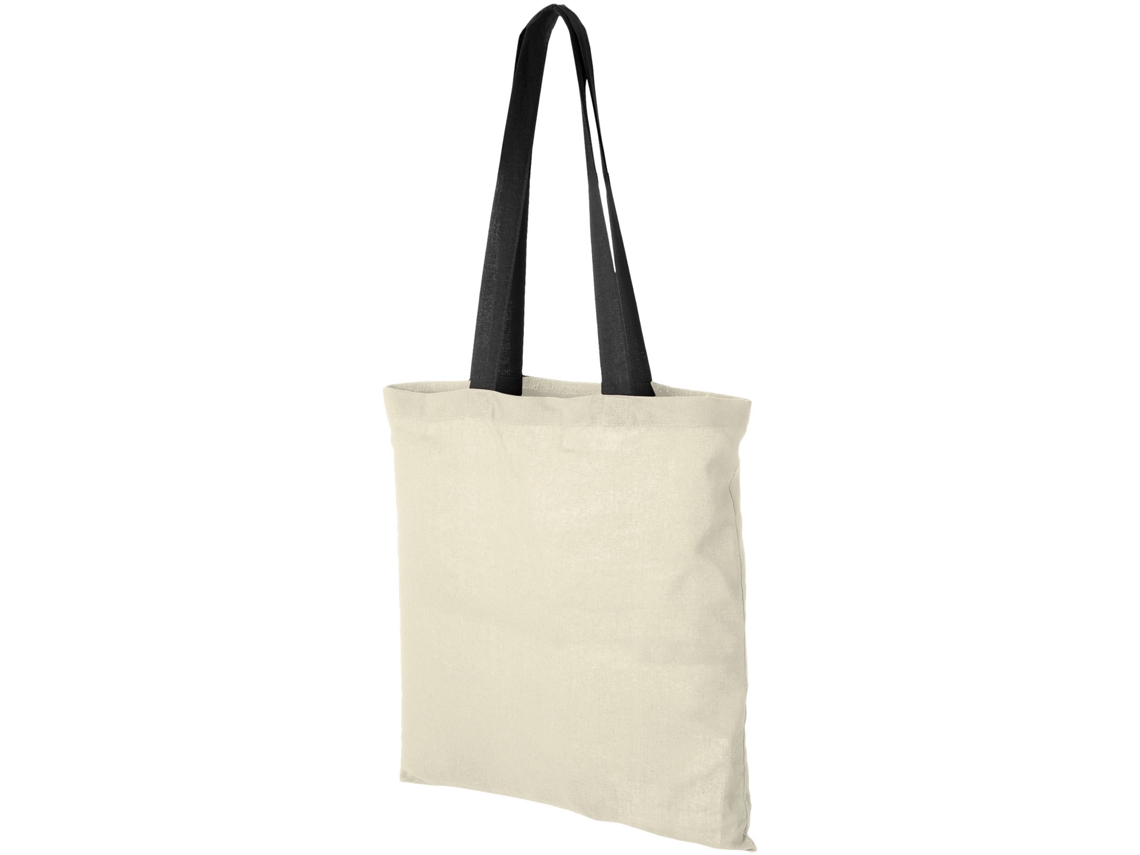 Bolsa Tote De Algodón 100 G/m² Con Asas Largas Contrastadas "nevada"