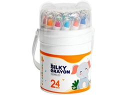 Conjunto Genérico De Giz Pastel Oleoso| 24 Cores Solúveis Em Água E Retráteis Para Desenho| Retrátil Ideal