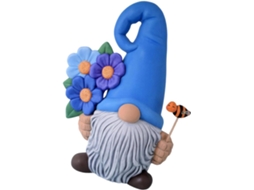 Gnomo de Jardim em Forma de Estátua, Decoração Criativa para Jardim Feita de Resina Azul, Figura Às Intempéries para CHABERLU
