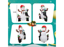 Decoração de Natal Inflável Pinguim e Boneco de Neve LAXISCREED