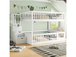 Beliche 140x200 Madeira Com Gavetas Branco