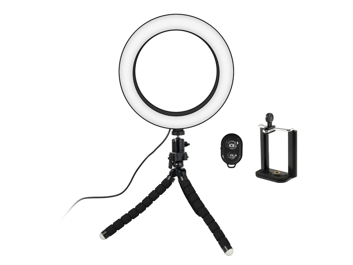 Lâmpada De Selfie/luz Circular Com Suporte Maleável Slowmoose (20 Cm)