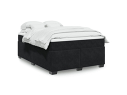 Vidaxl Cama Com Molas/colchão 140x190 Cm Veludo Preto