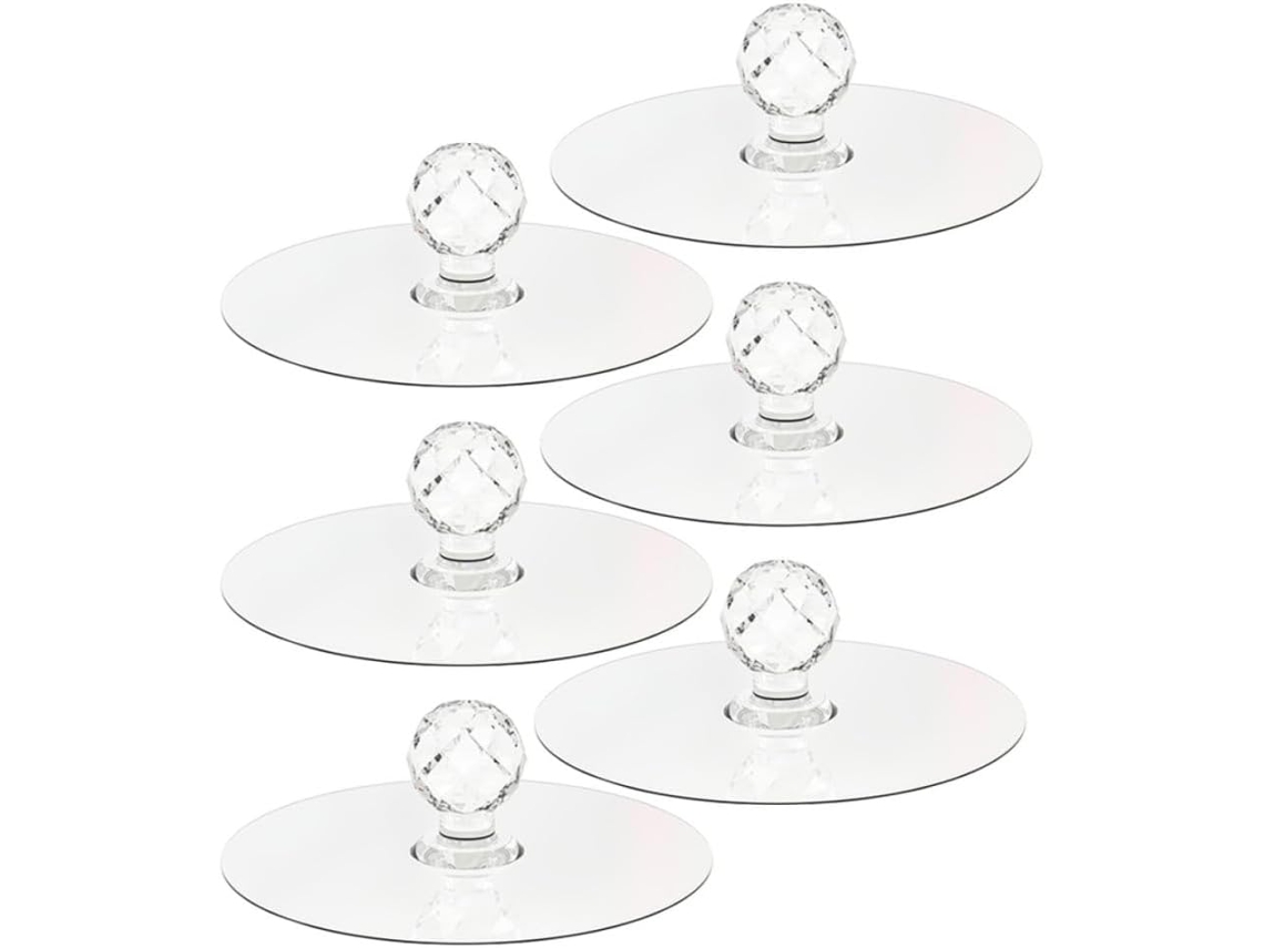 Ultechnovo Conjunto De 6 Puxadores Cristal Acrílico Com Adesivo Forte, Fáceis De Instalar, Para Guarda Roupa Ou Cômoda