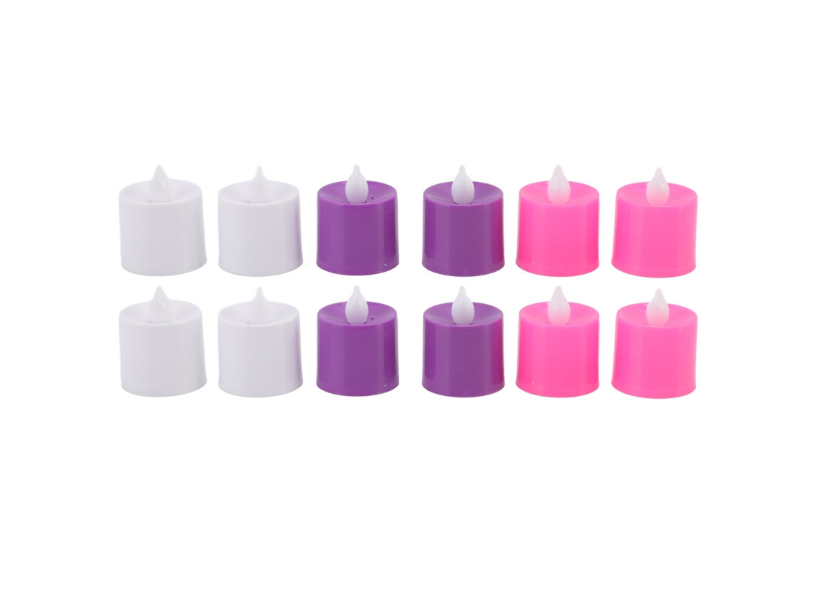 Conjunto de 12 Velas Eletrônicas de Led Coloridas CHABERLU
