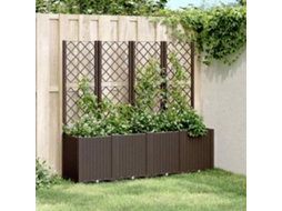 Vidaxl Vaso/floreira De Jardim C/ Treliça 160x40x140 Cm Pp Castanho
