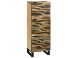Conjunto 1 Armazenamento Para Sala De Estar Vidaxl Castanho Madeira De Mangueira Maciça (40 X 33 X 110 Cm)