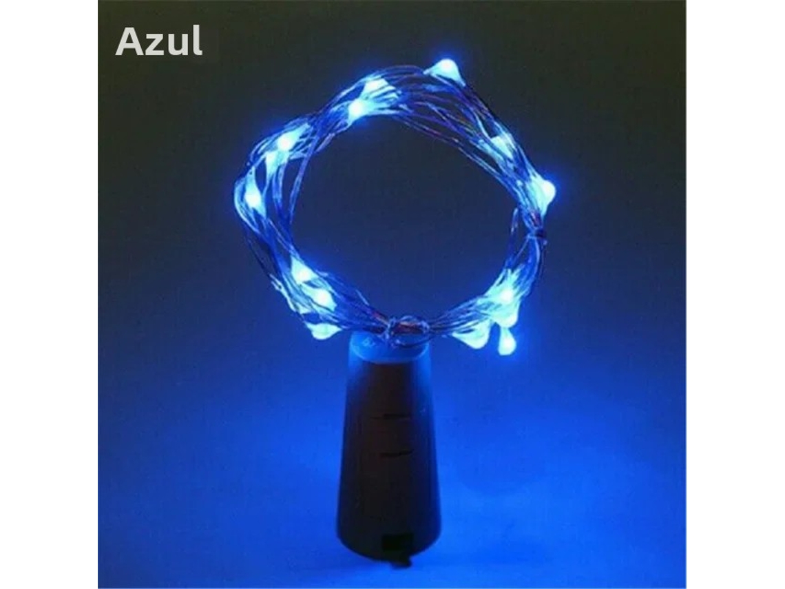 (azul) Luminária Led Em Formato De Garrafa Para Bares, Luz De Natal De 2 Metros, Luz De Fada Em Latão