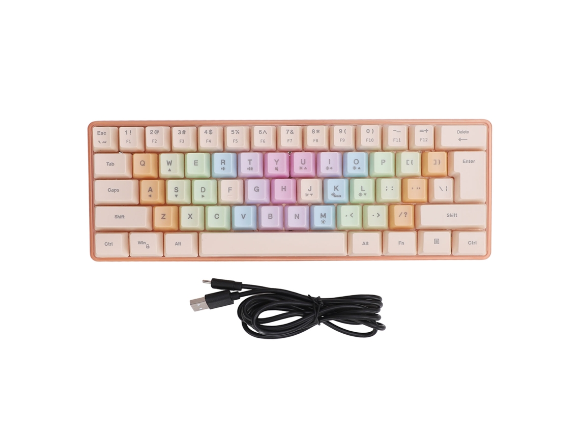 Aetheria teclado Mecânico com 61 Teclas Rgb 5 Níveis de Brilho Conexão Usb para Gaming e Escritório