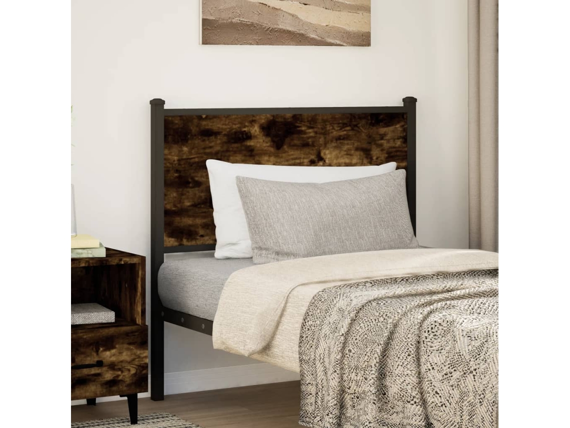 MAISON EXCLUSIVE Substituição Cabeceira em Derivados de Madeira/aço Carvalho Fumado 75 cm