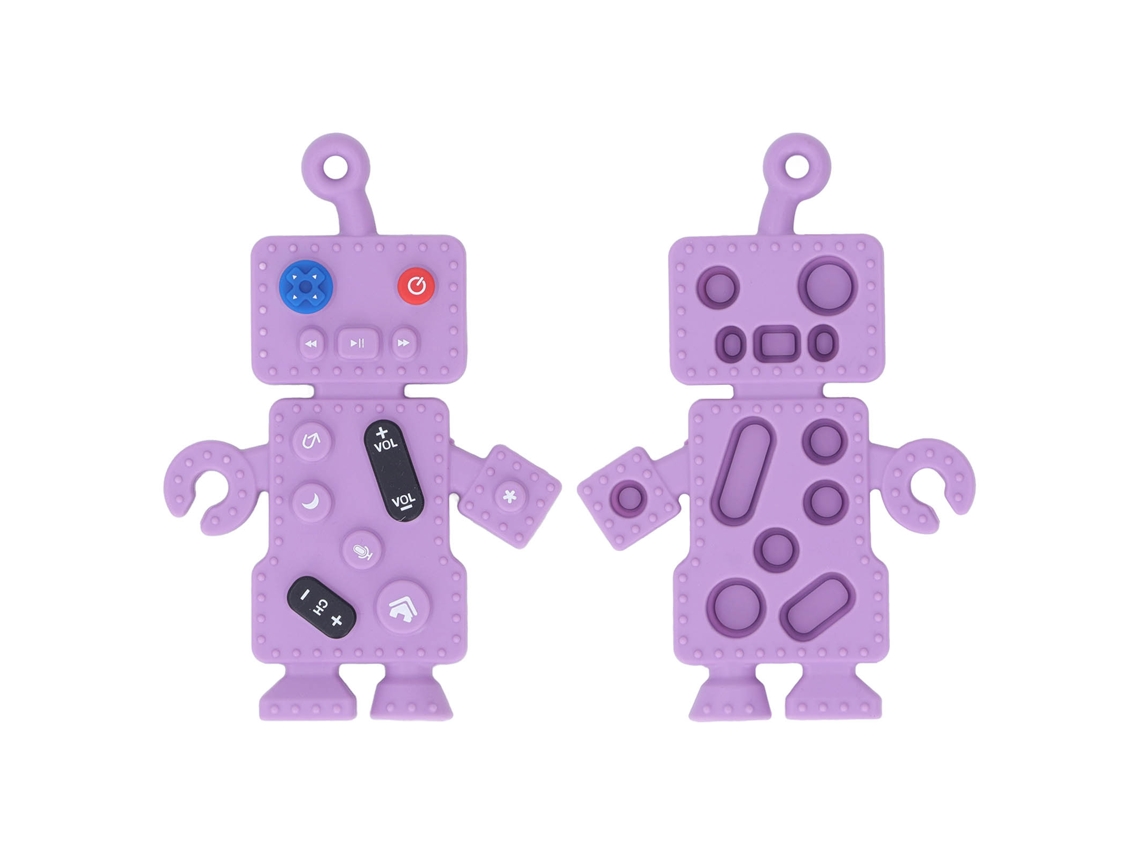 Brinquedo De Mordiscar Para Bebês Em Forma De Robô, Silicone, Brinquedo Sensorial Para Dentes De Leite
