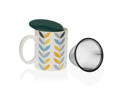 Chávena com Filtro para Infusões Versa Erin Porcelana Grés