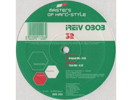 Vinil 32, Ireiv Obob Italian Masters Of Hardstyle