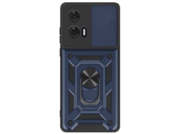 Capa Anéis Câmera para Motorola Motorola Edge 50 Fusion MAYAXESS Acrílico Anti-Choque Azul