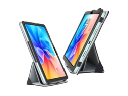 Capa‑flip Horizontal Destacável Dobrável Halinuia Com Suporte E Faixa Elástica, Cor Preta Para Tcl 10 Tabmax 4g