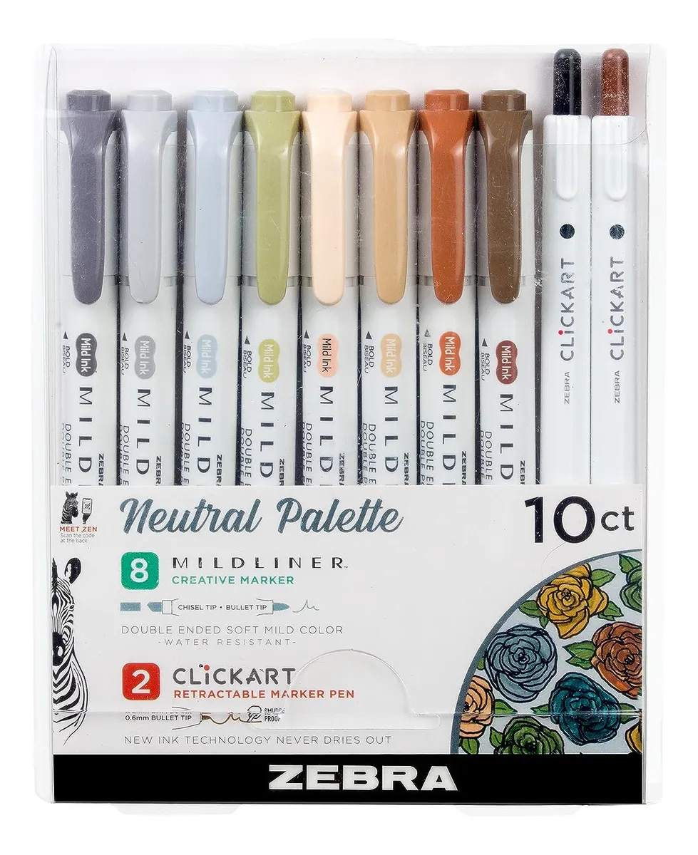 Conjunto De Marcadores Quentesneutros Zebra Pen 78601vayotoy