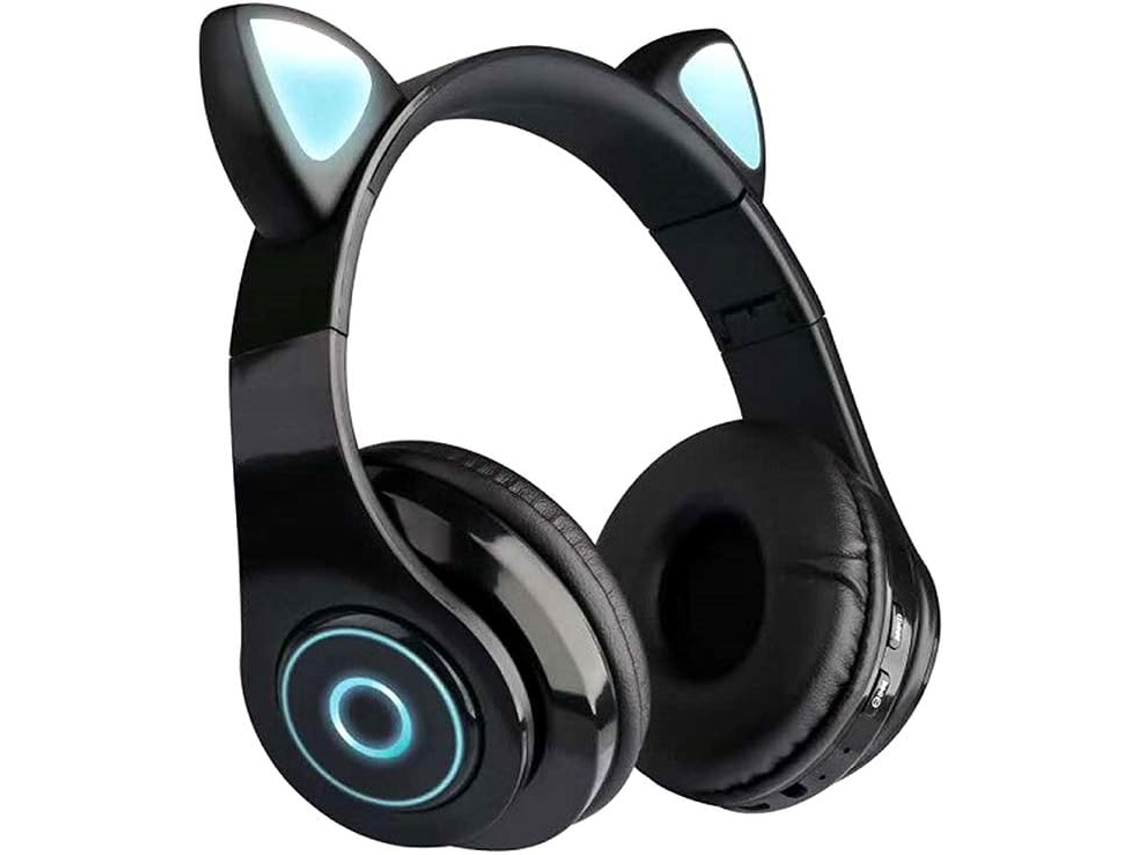 Fone De Ouvido Gamer B39 Com Orelhas Gato Fofas, Sem Fio, Bt5 0, Dobrável, Com Luzes Rgb Piscantes, Reprodução Por