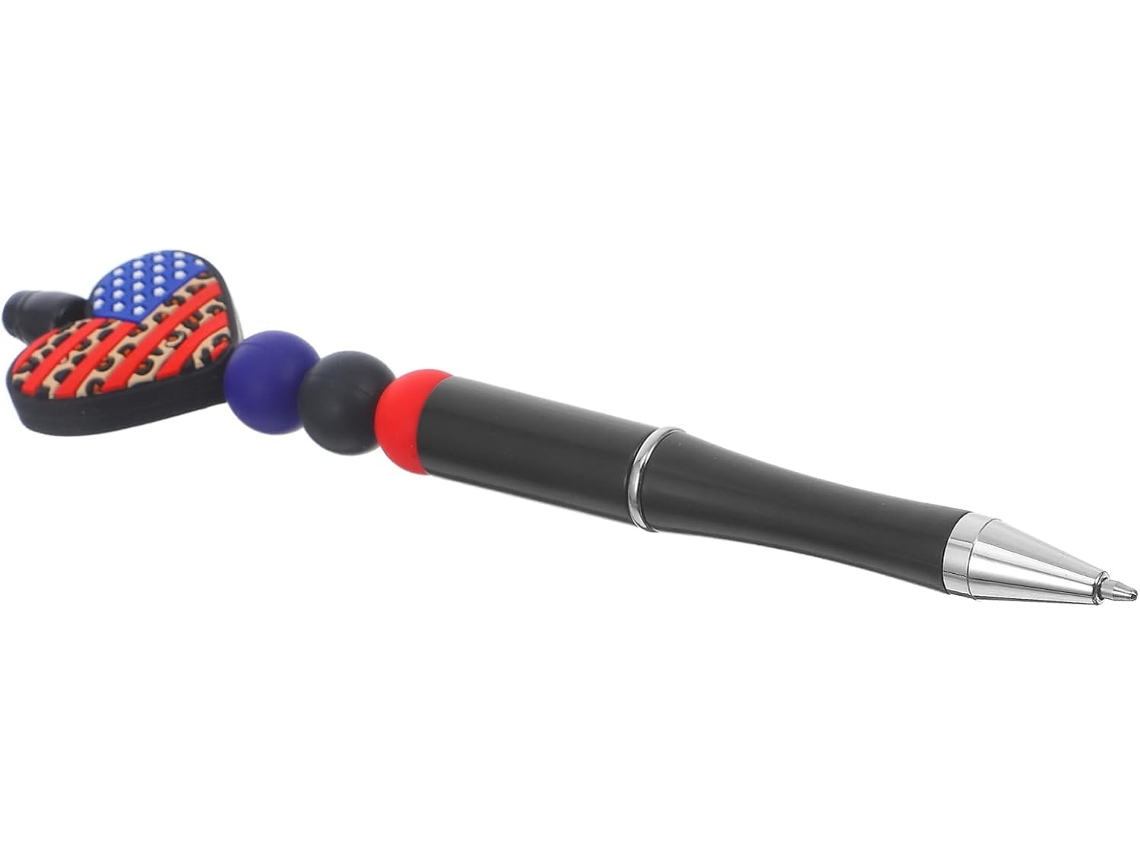 Caneta Para Anotações Com Desenho De Coração E Bandeira Americana,