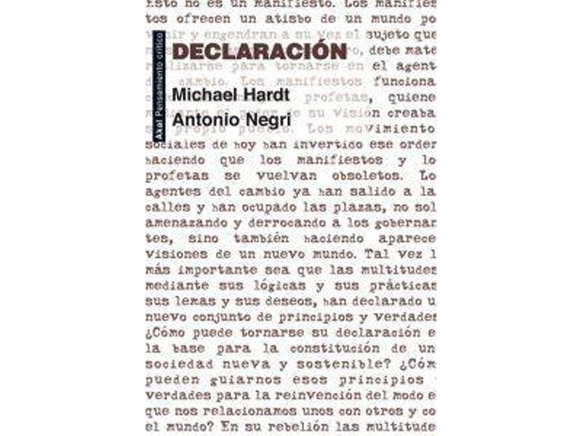 Livro Decraracion de Michael Hardt (Espanhol)