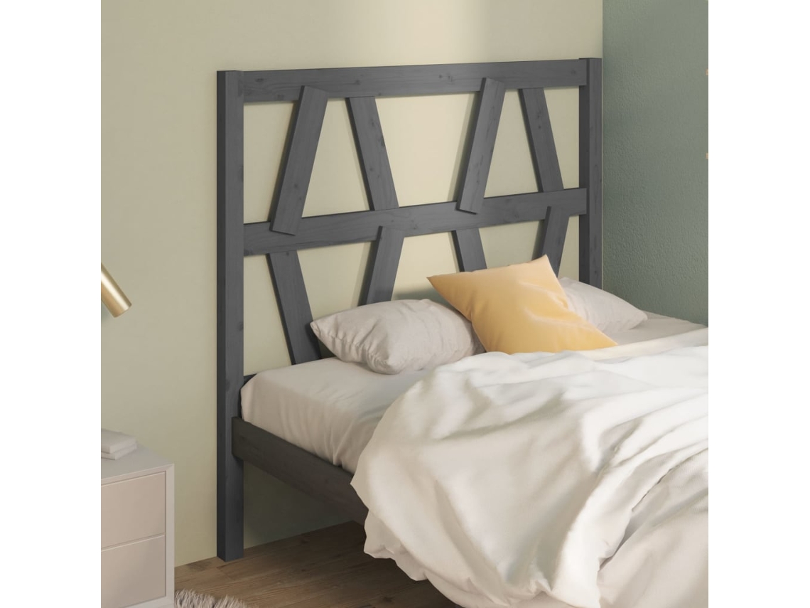 Cabecero 96x4x100 cm Pino Macizo Gris